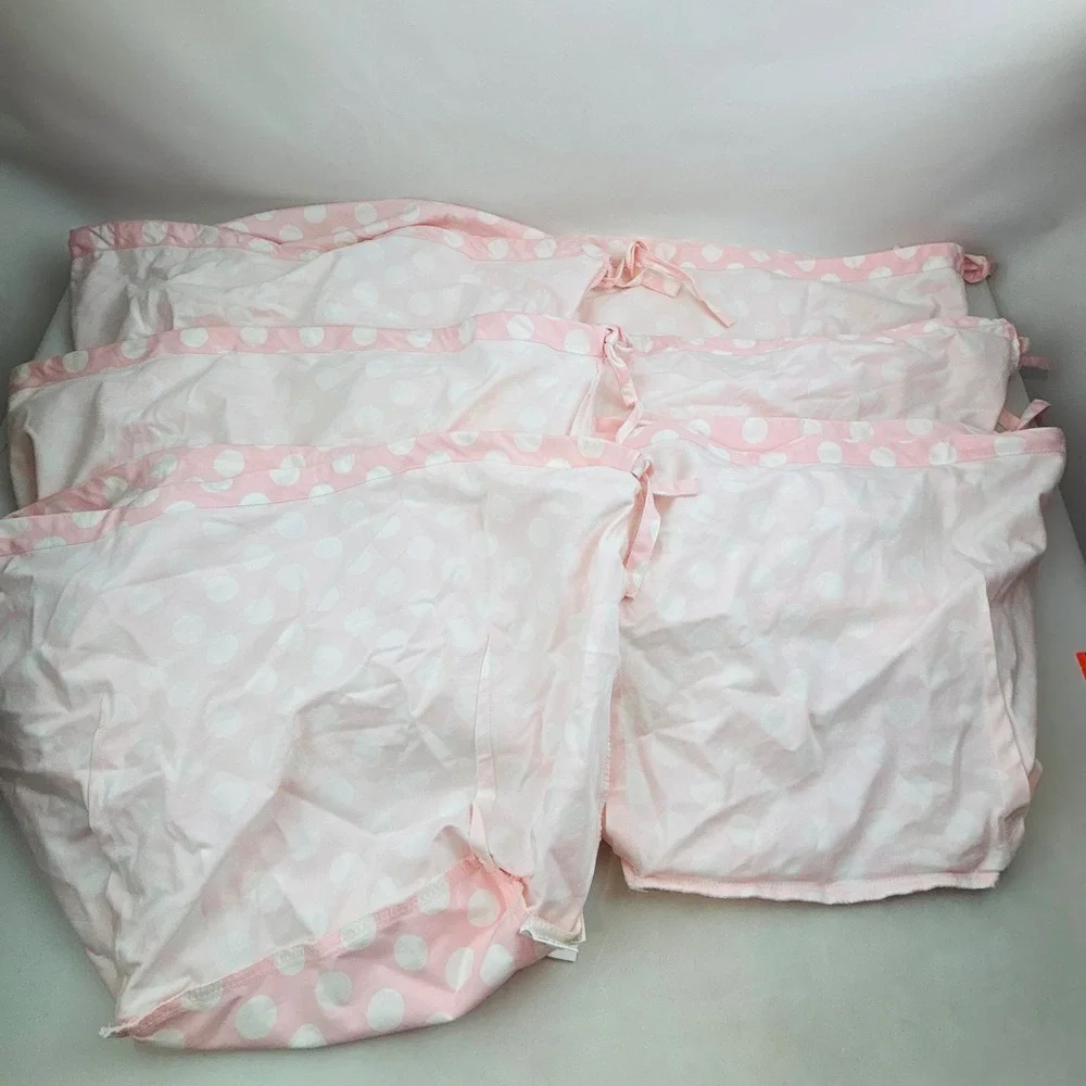 Pottery Barn Kids Sabrina Basket 11 Liner Lot Pink White Polka Dot M L XL